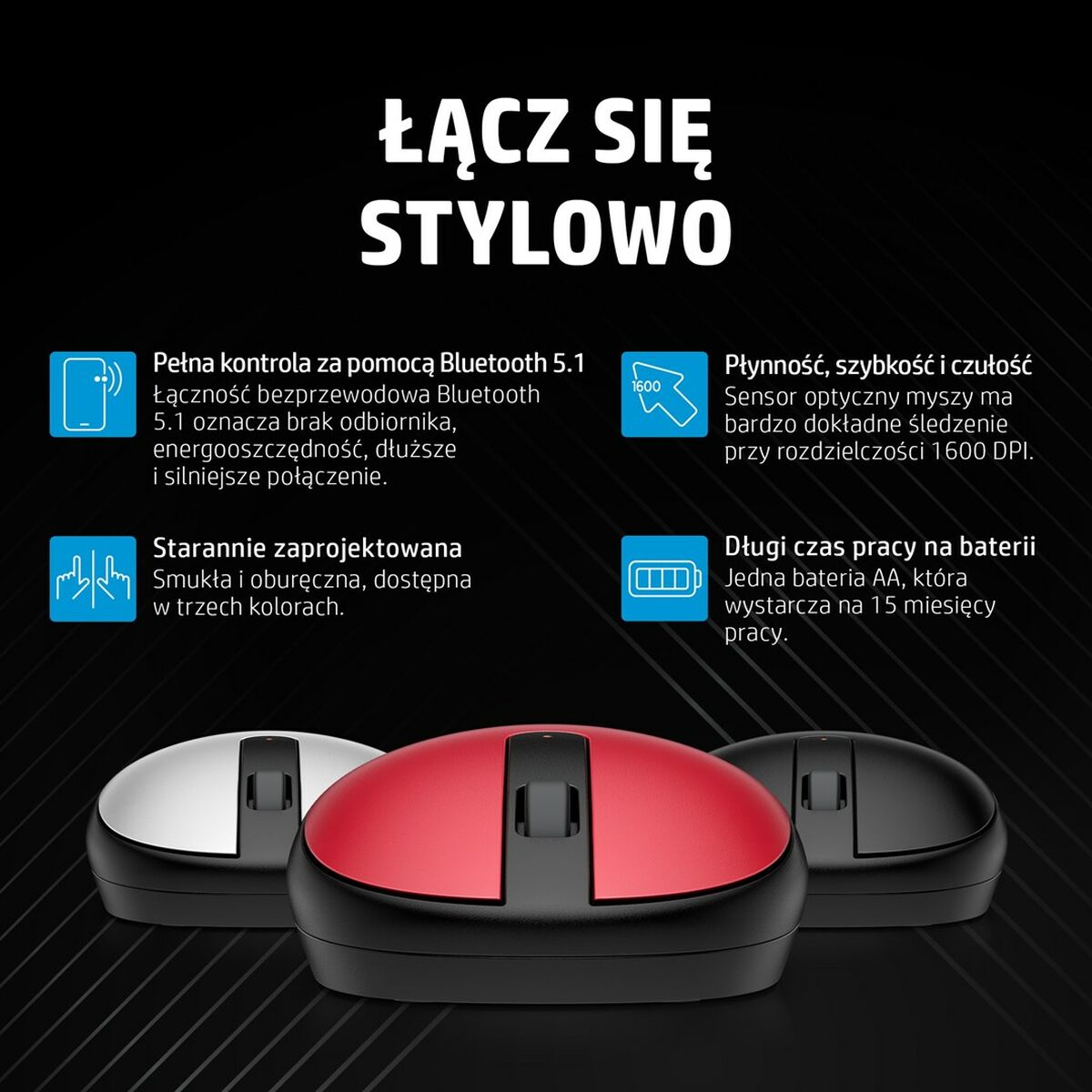 Mouse Bluetooth Wireless HP 240 Bianco